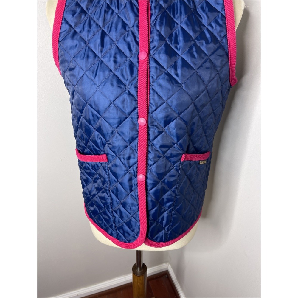 Womens Lavenham Liberty Fabric Blue Quilted Hooded Vest UK‎ 12 US 38 - Picture 7 of 9